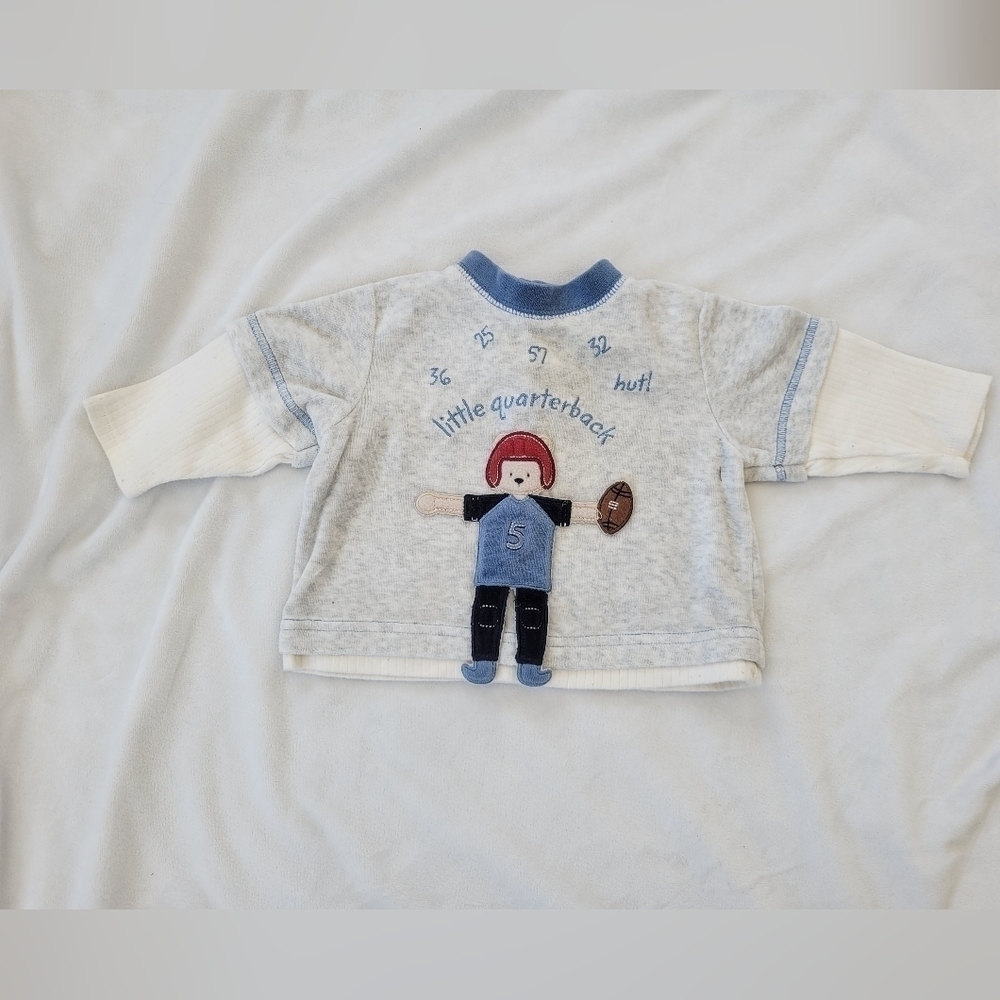 Vitamins Baby vintage football "little quarterback" fleece sweat shirt 3…